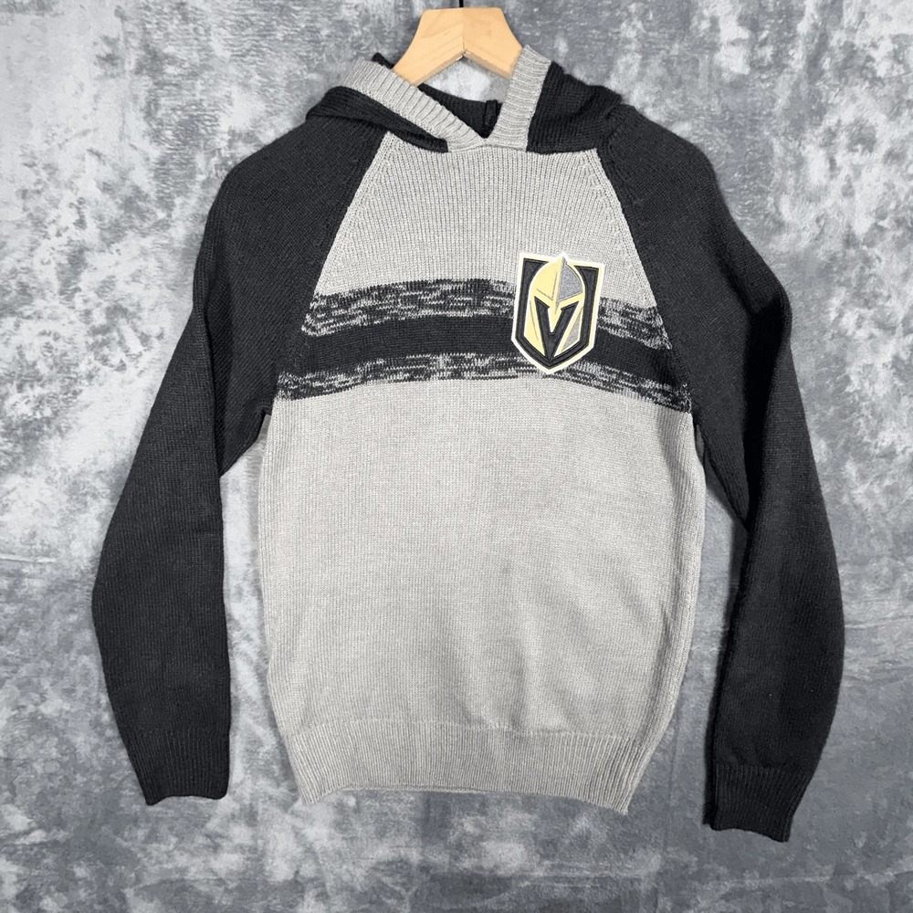 Vegas Golden Knights NHL Mens Hooded Sweater S Hockey Pullover Black‎ Gray